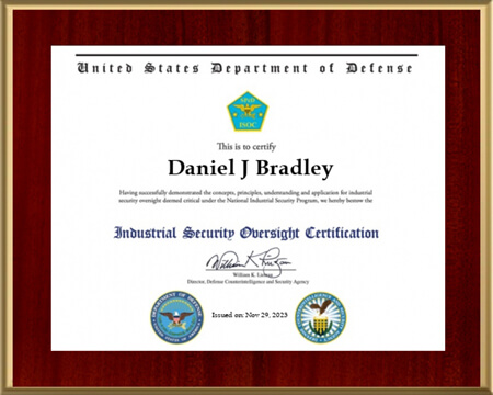 DoD security oversight certification