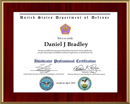 DoD security fundamentals professional certificate