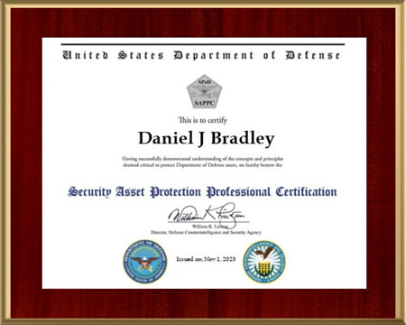 DoD asset protection professional certification