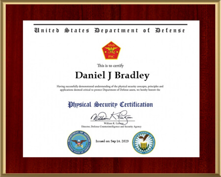 DoD physical security certification