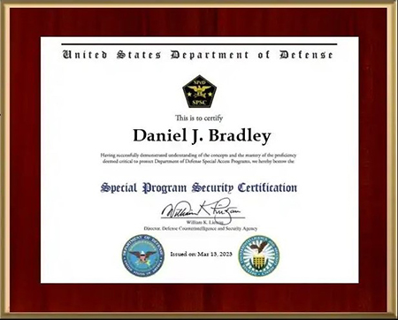 DoD special program security certification